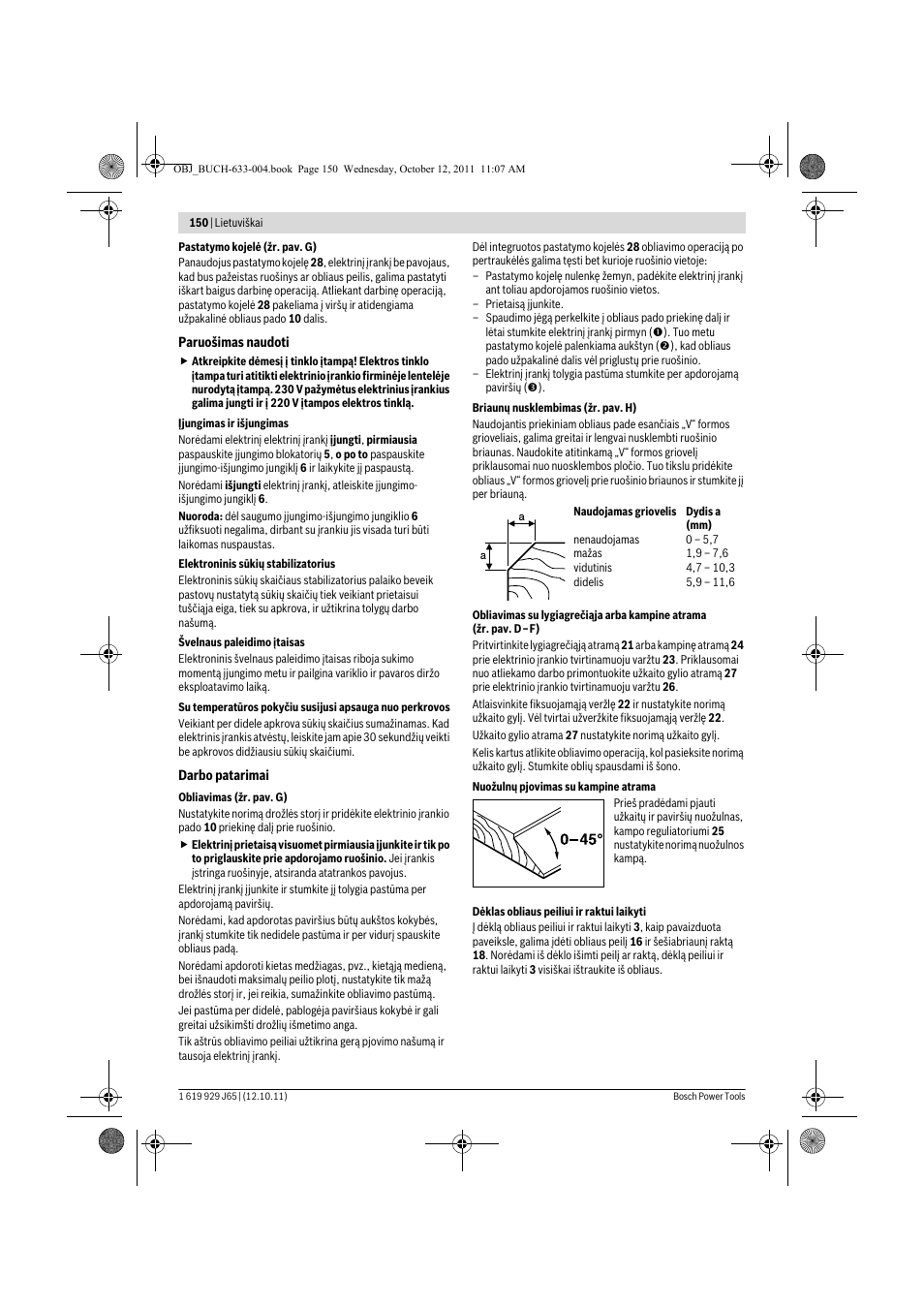 Bosch GHO 40-82 C Professional User Manual | Page 150 / 163