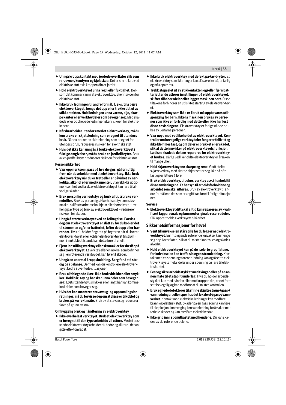 Bosch GHO 40-82 C Professional User Manual | Page 55 / 163