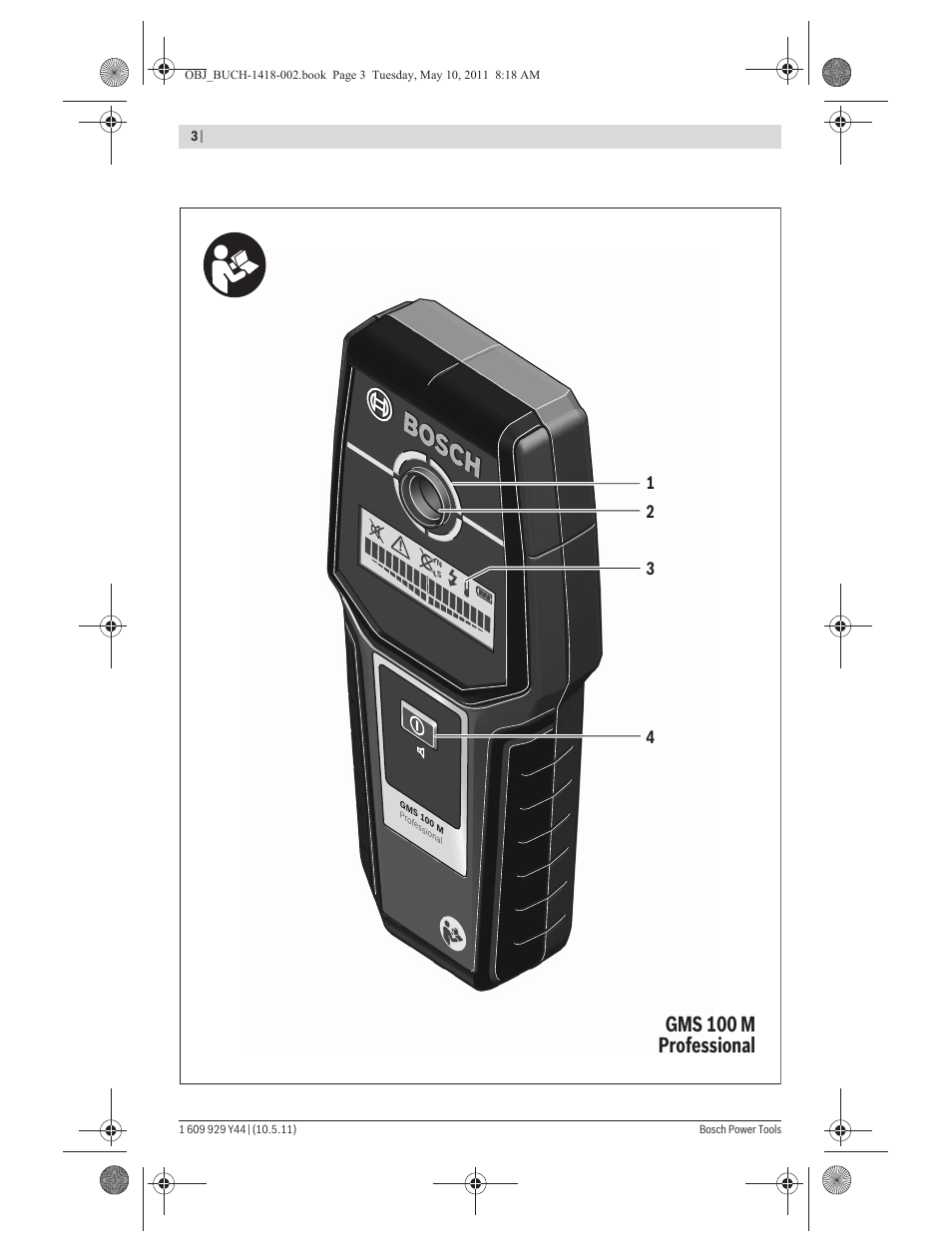 Gms 100 m professional | Bosch GMS 100 M Professional User Manual | Page 3 / 130