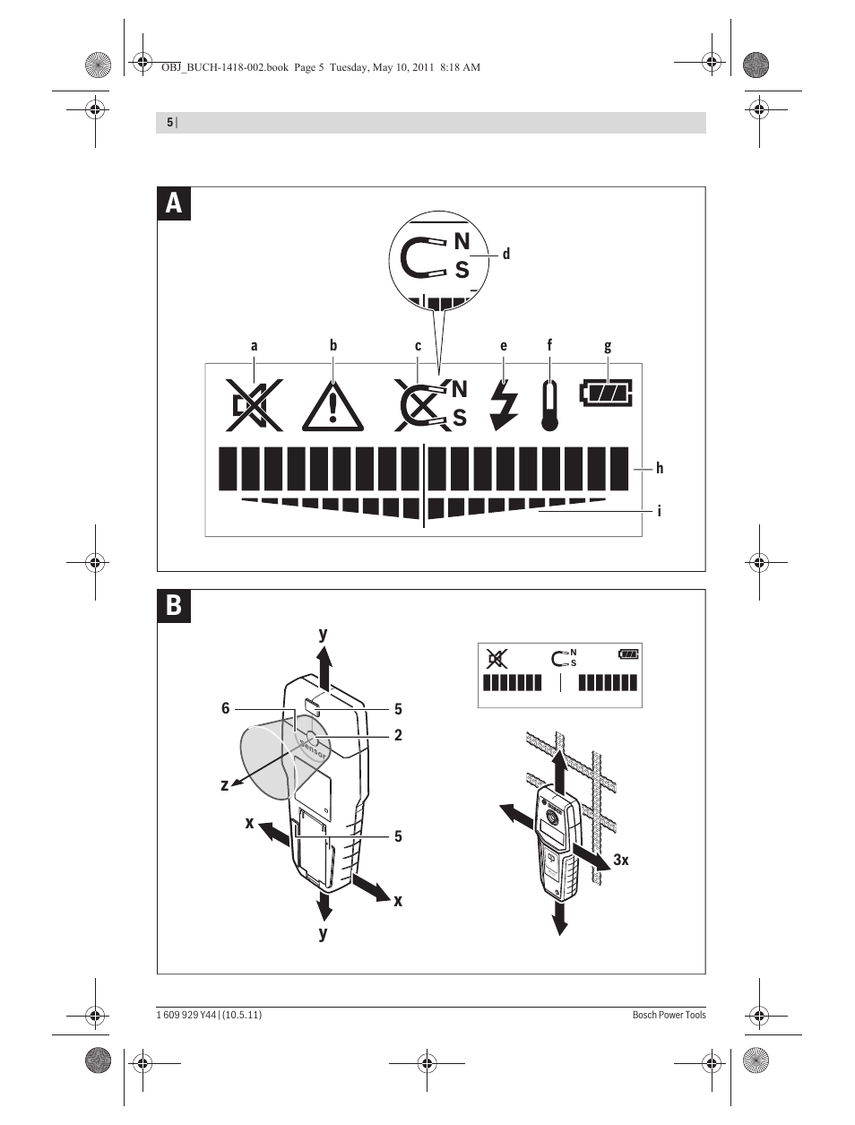 Ns n s, Xy x y z | Bosch GMS 100 M Professional User Manual | Page 5 / 130