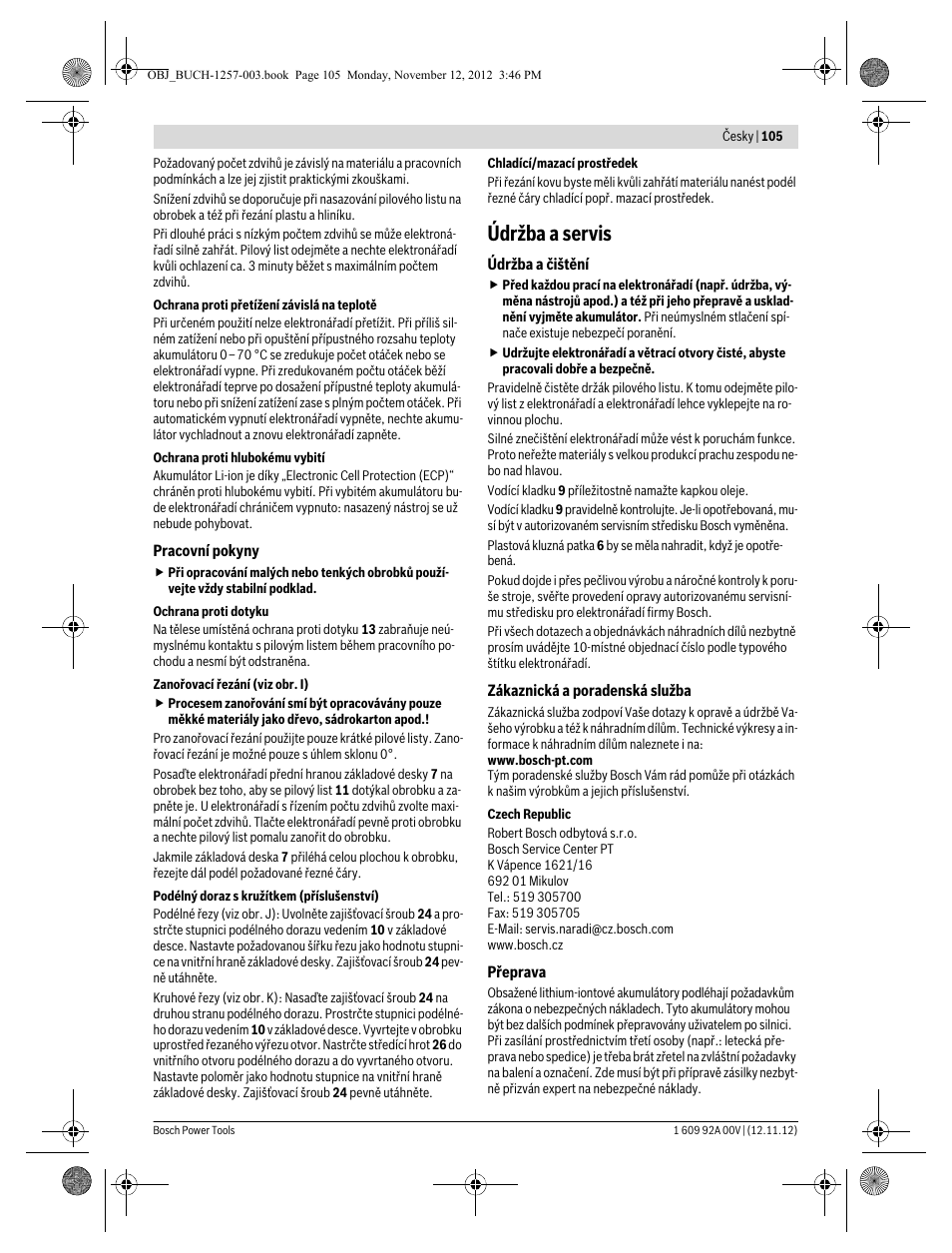 Údržba a servis | Bosch GST 18 V-LI Professional User Manual | Page 105 / 206