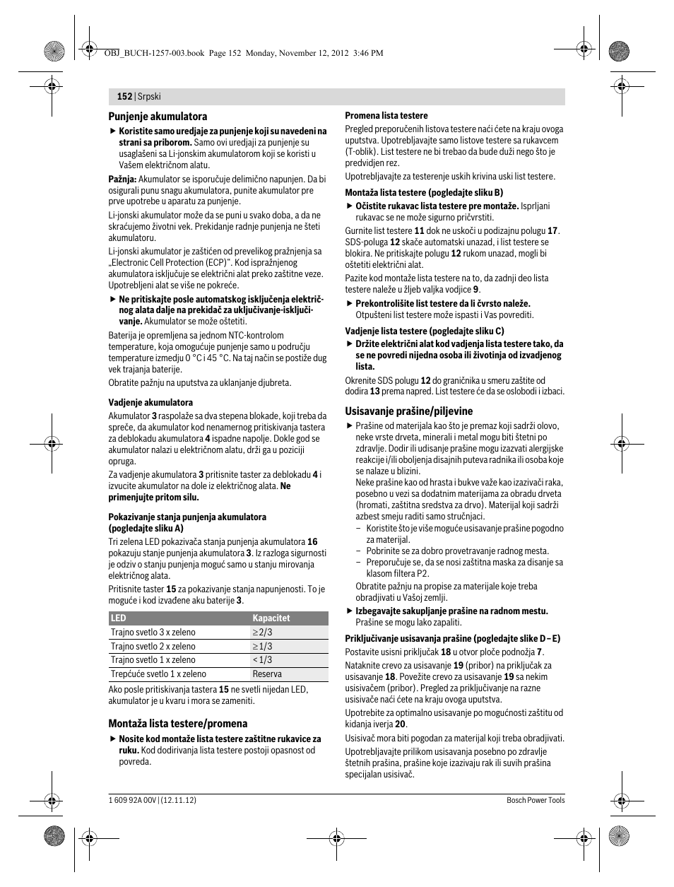 Bosch GST 18 V-LI Professional User Manual | Page 152 / 206