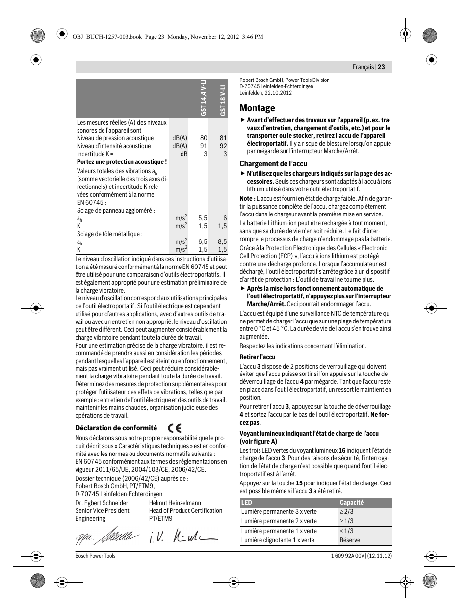 Montage | Bosch GST 18 V-LI Professional User Manual | Page 23 / 206