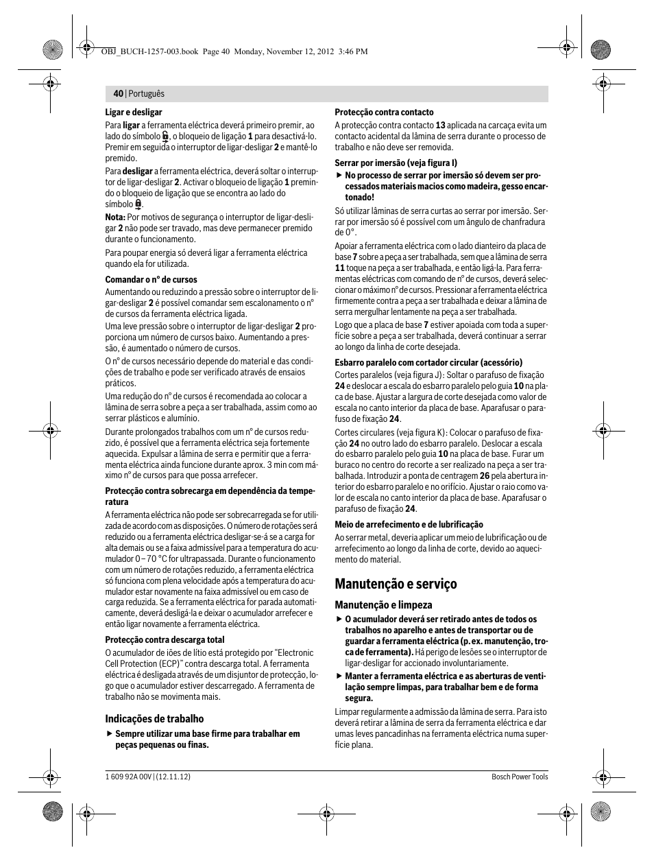 Manutenção e serviço | Bosch GST 18 V-LI Professional User Manual | Page 40 / 206