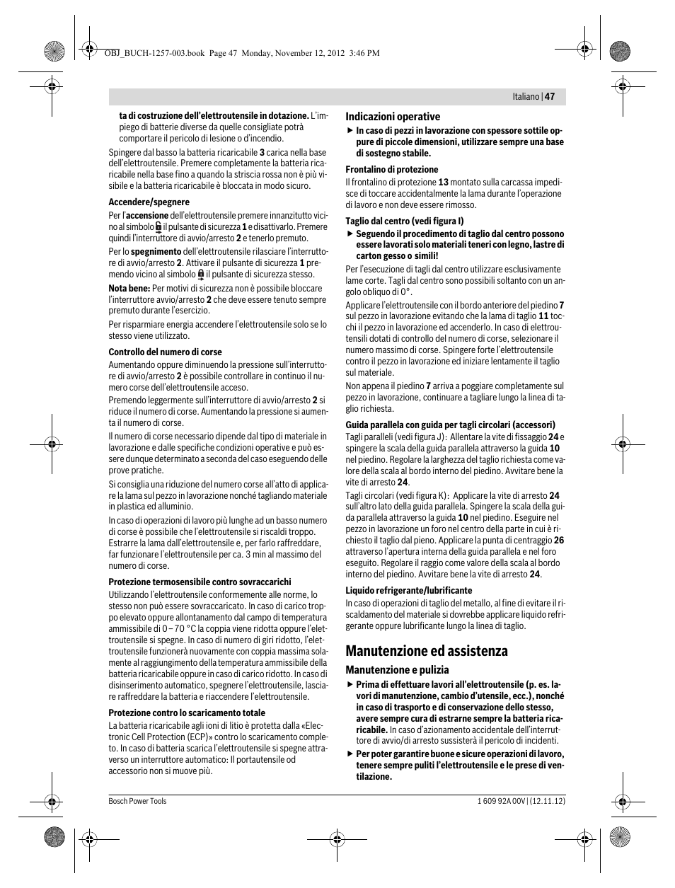 Manutenzione ed assistenza | Bosch GST 18 V-LI Professional User Manual | Page 47 / 206