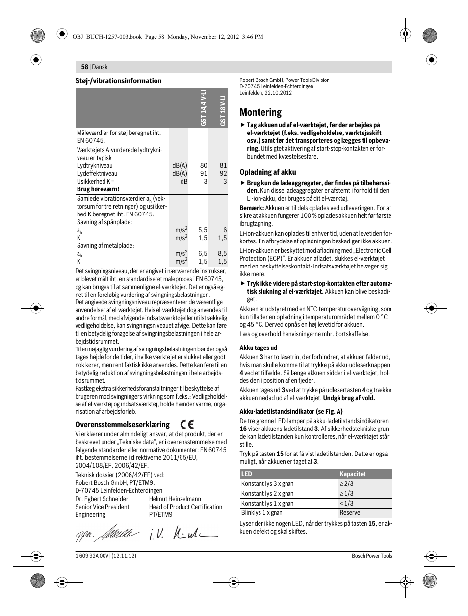 Montering | Bosch GST 18 V-LI Professional User Manual | Page 58 / 206