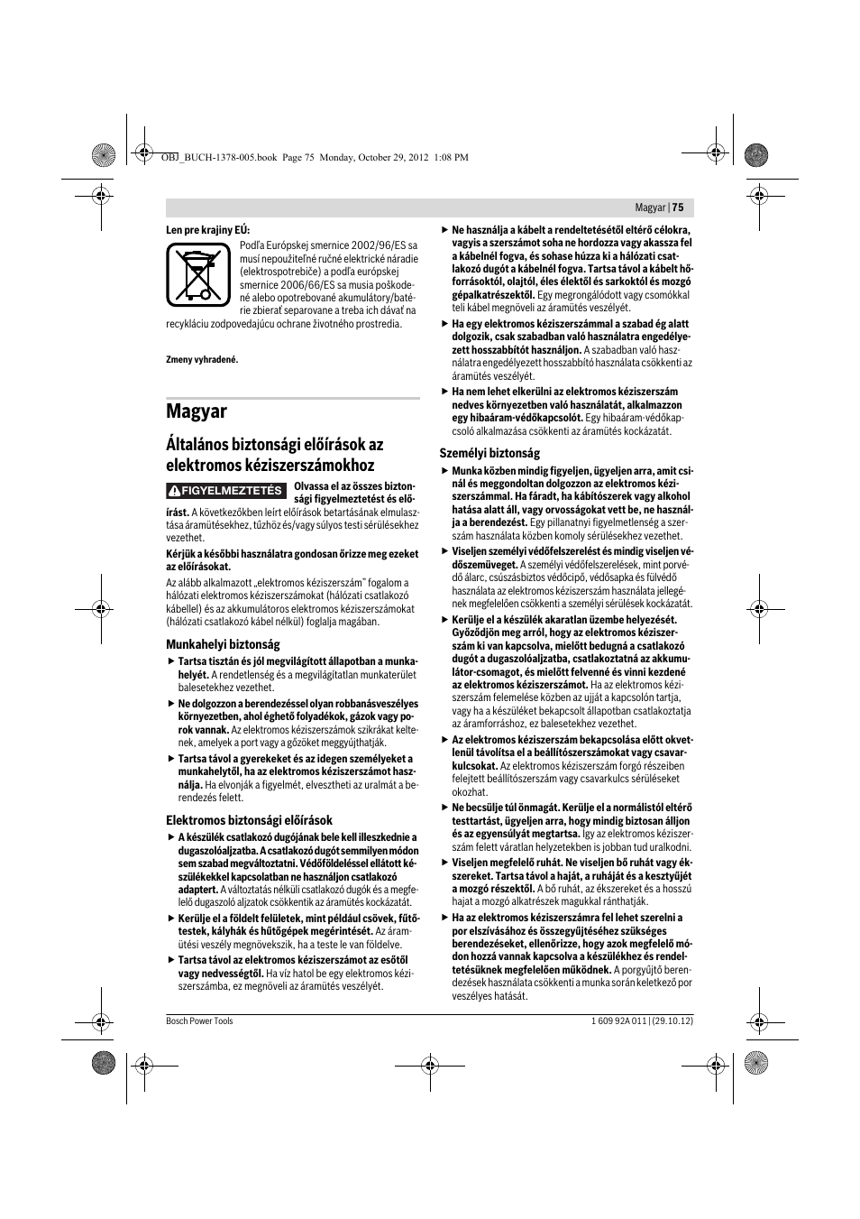 Magyar | Bosch GSR 1800-LI Professional User Manual | Page 75 / 141
