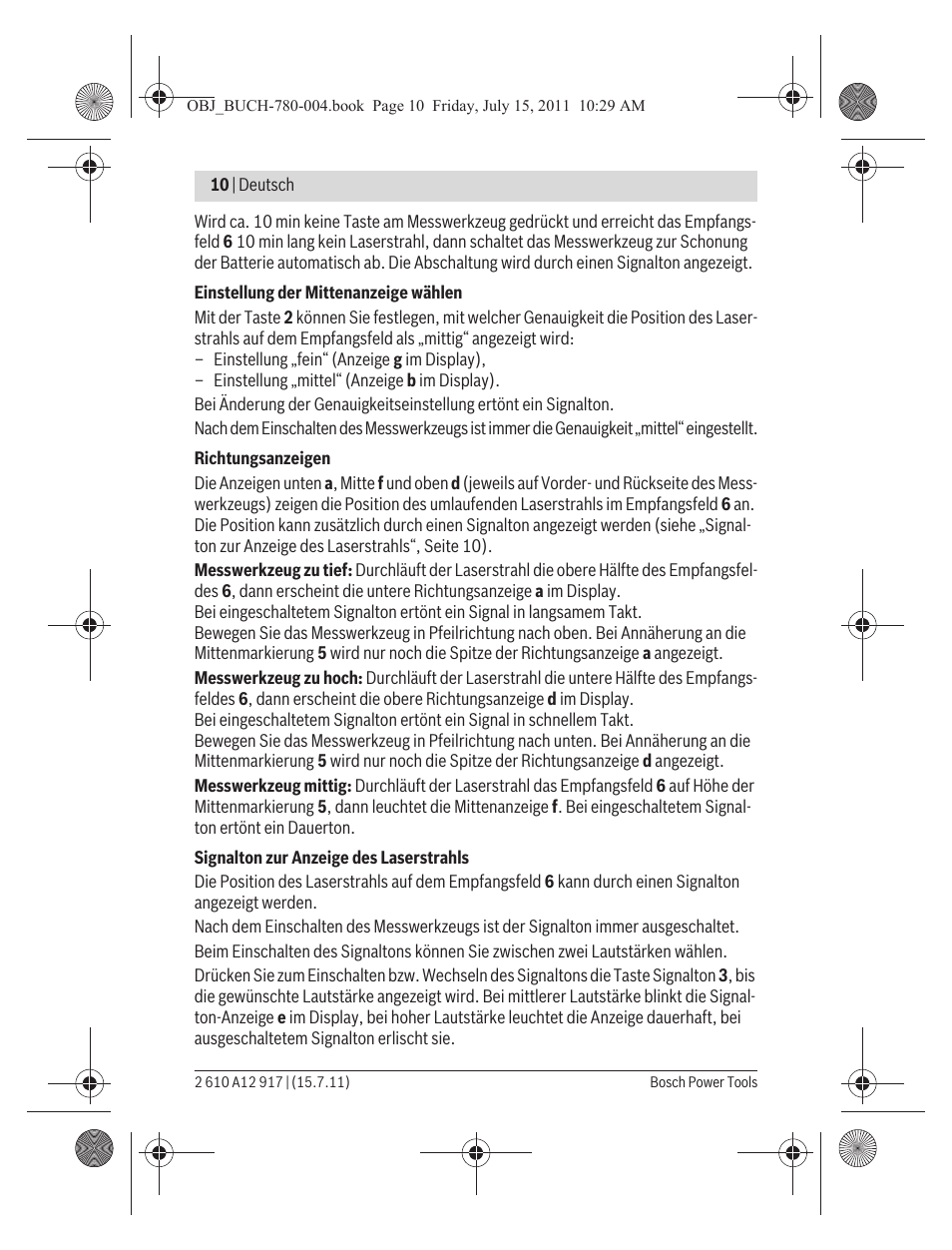 Bosch LR 1 Professional User Manual | Page 10 / 232