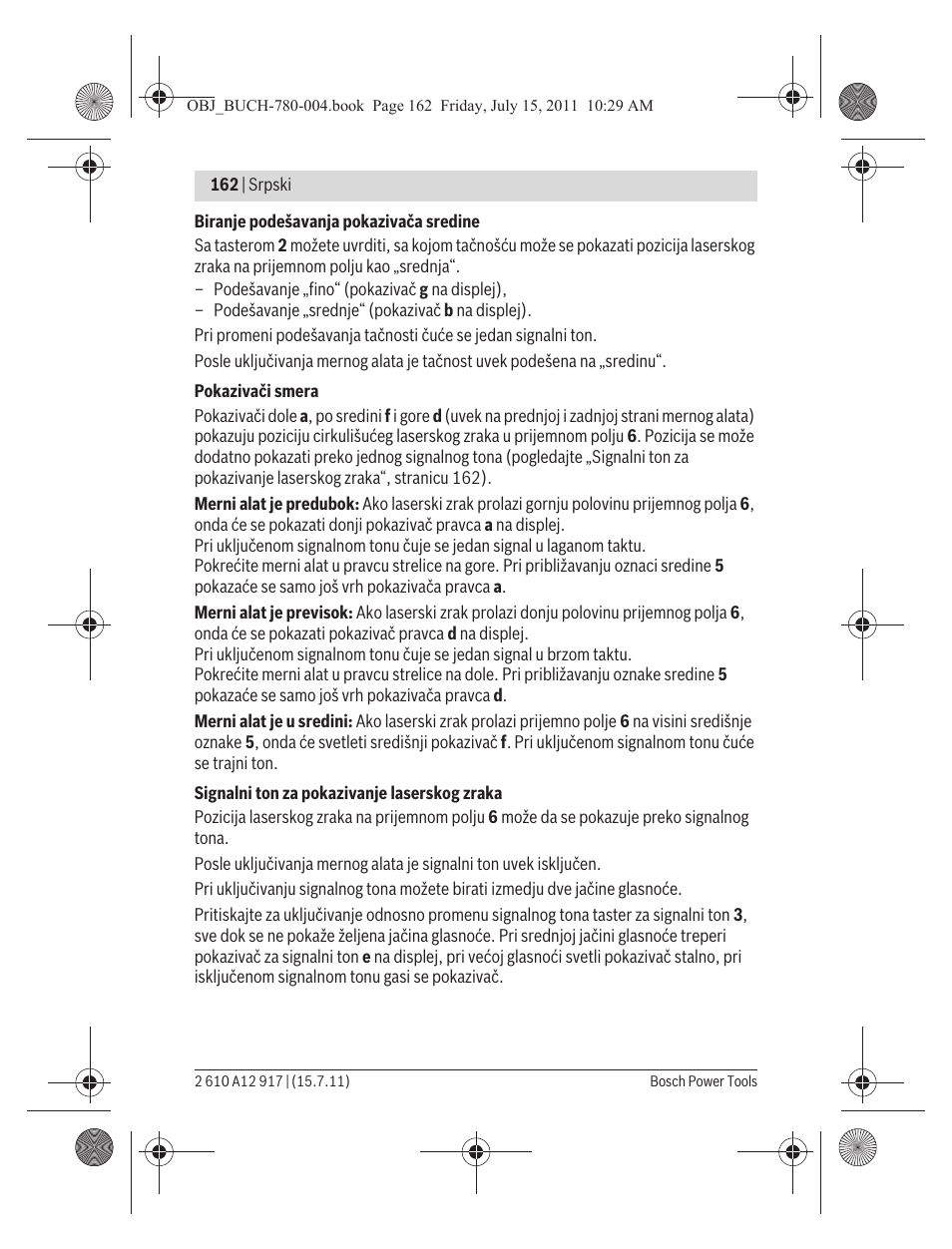 Bosch LR 1 Professional User Manual | Page 162 / 232
