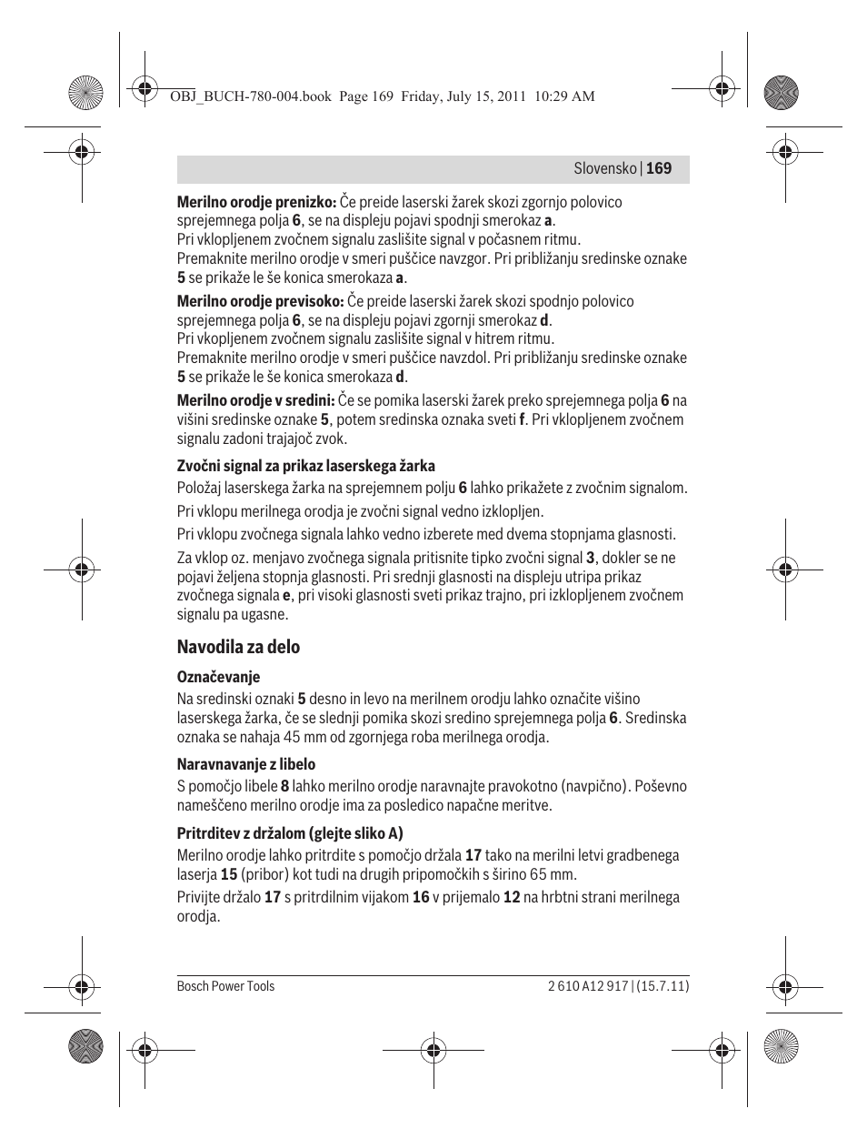 Bosch LR 1 Professional User Manual | Page 169 / 232