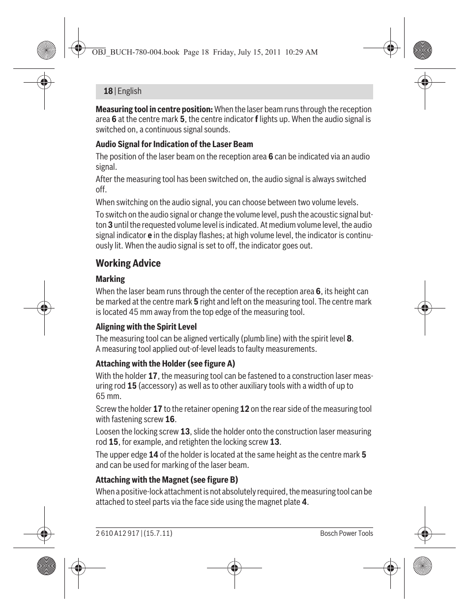 Bosch LR 1 Professional User Manual | Page 18 / 232