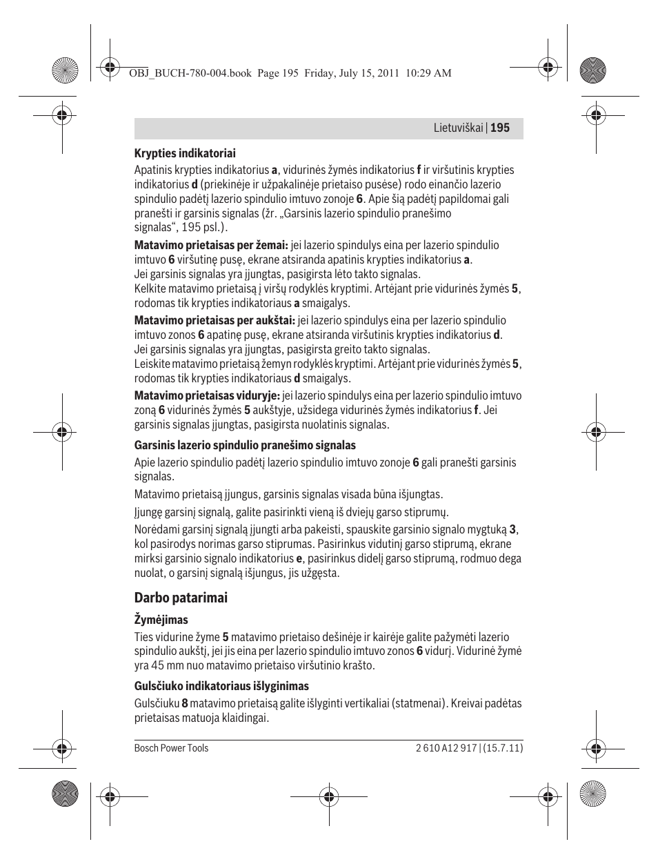 Bosch LR 1 Professional User Manual | Page 195 / 232