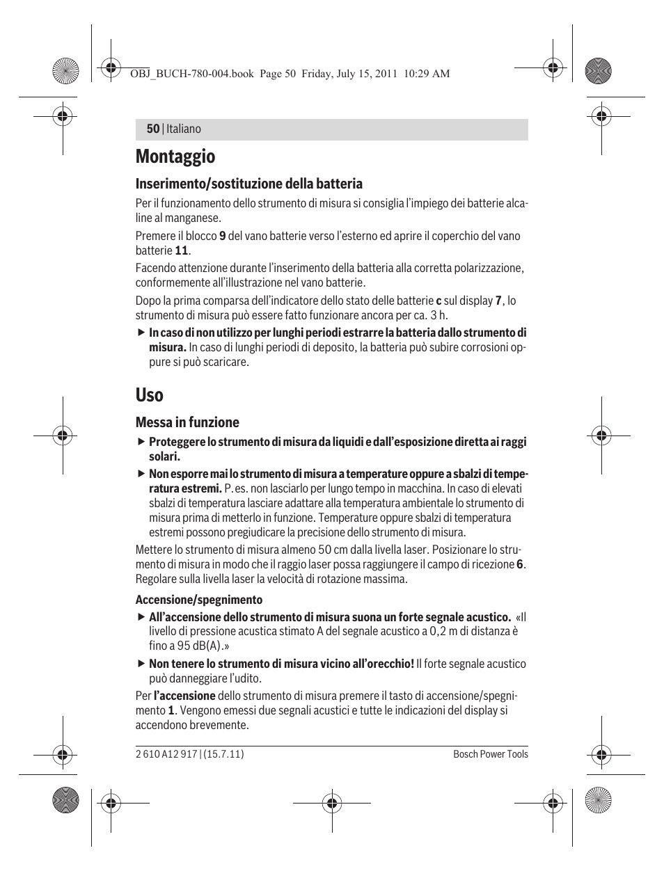 Montaggio | Bosch LR 1 Professional User Manual | Page 50 / 232