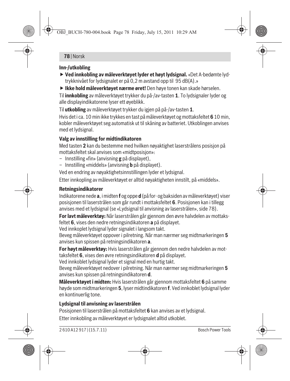 Bosch LR 1 Professional User Manual | Page 78 / 232