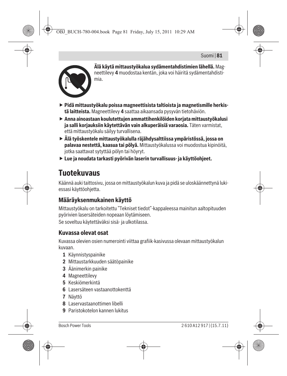 Tuotekuvaus | Bosch LR 1 Professional User Manual | Page 81 / 232