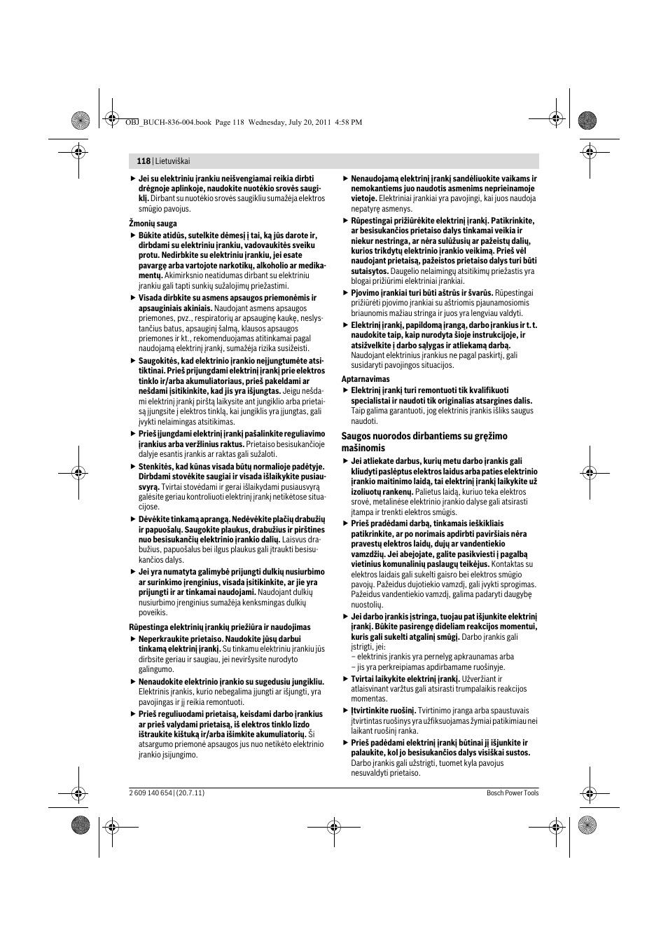 Bosch GBM 6 RE Professional User Manual | Page 118 / 130