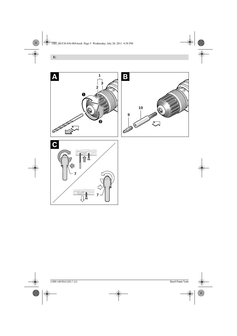 Cb a | Bosch GBM 6 RE Professional User Manual | Page 5 / 130