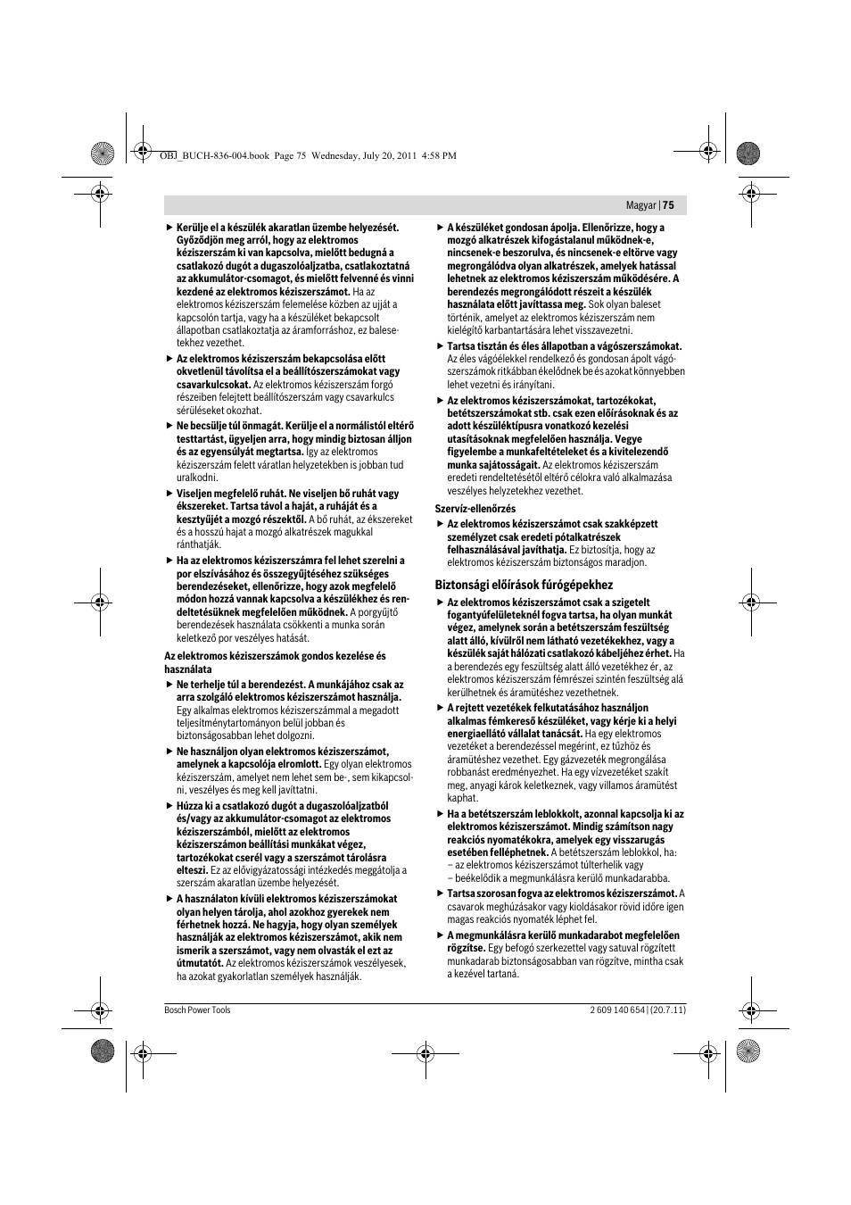 Bosch GBM 6 RE Professional User Manual | Page 75 / 130