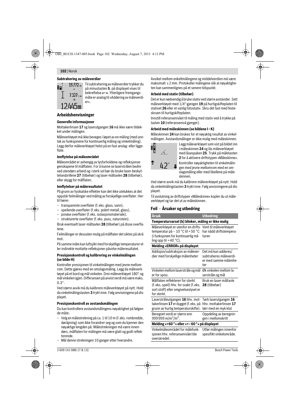 Bosch GLM 80 + R 60 Professional User Manual | Page 102 / 309