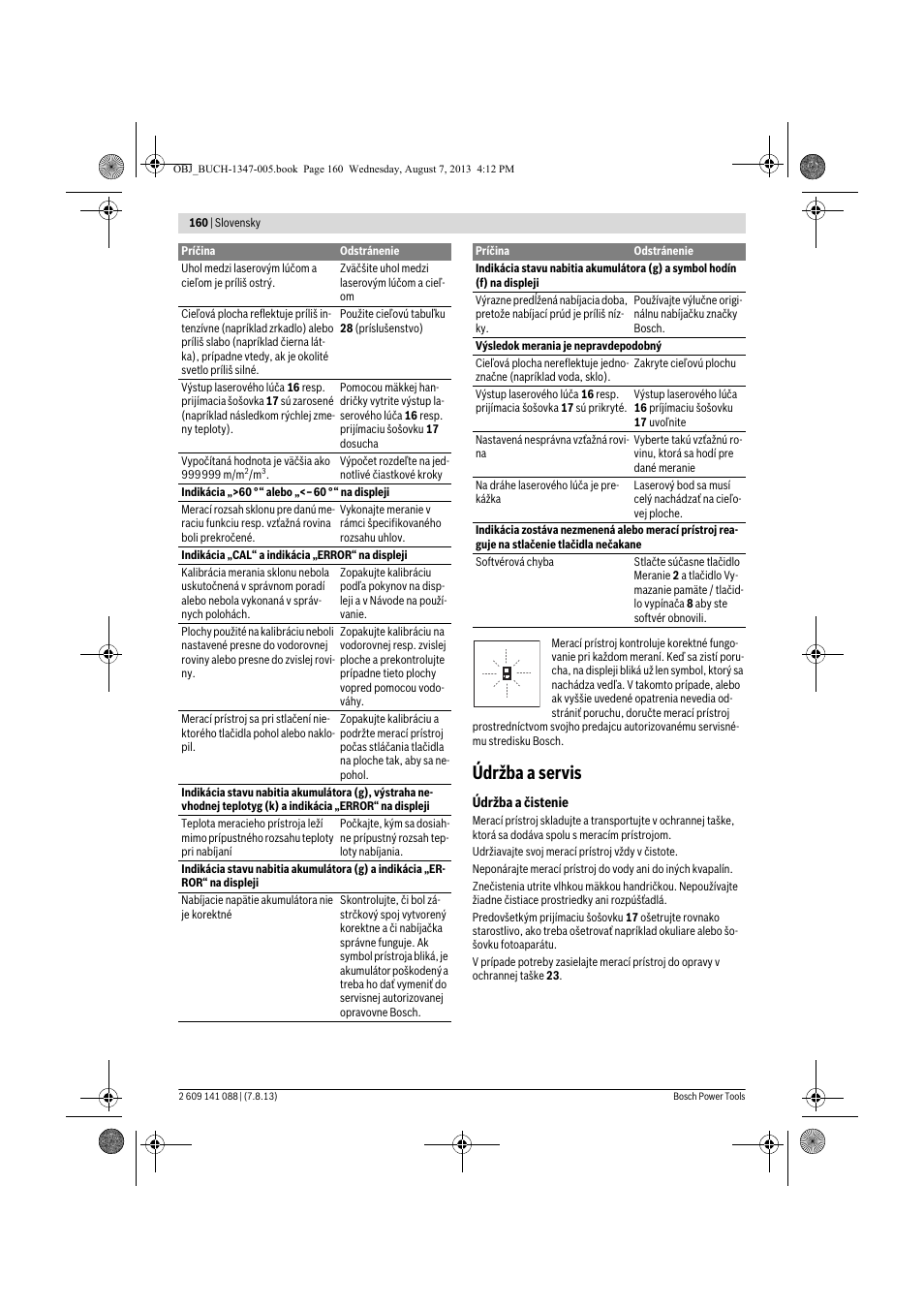 Údržba a servis | Bosch GLM 80 + R 60 Professional User Manual | Page 160 / 309