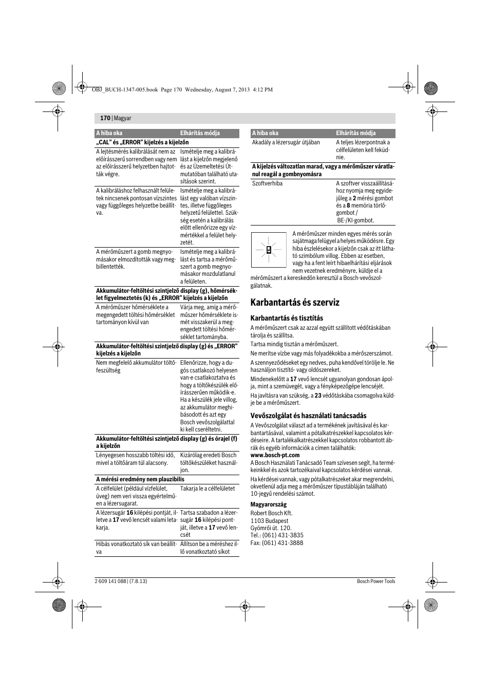 Karbantartás és szerviz | Bosch GLM 80 + R 60 Professional User Manual | Page 170 / 309