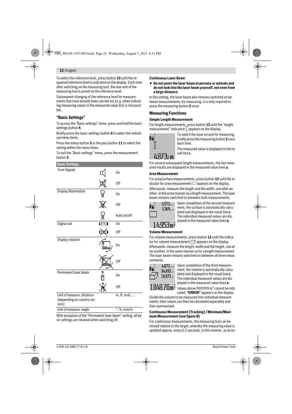 Bosch GLM 80 + R 60 Professional User Manual | Page 22 / 309
