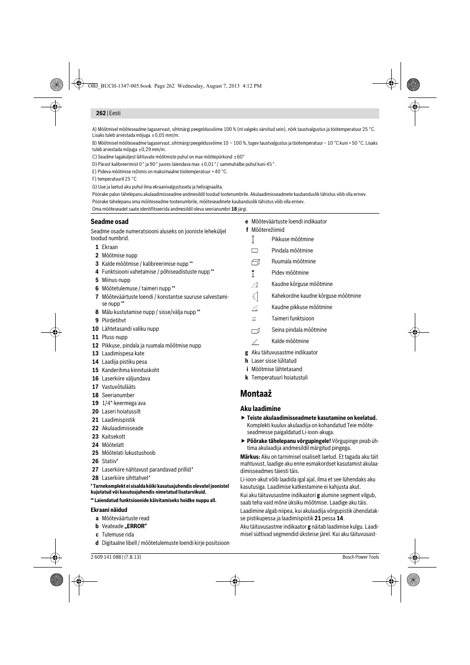 Montaaž | Bosch GLM 80 + R 60 Professional User Manual | Page 262 / 309