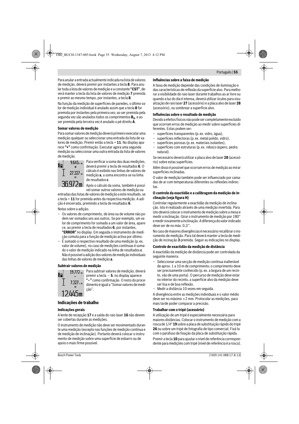 Bosch GLM 80 + R 60 Professional User Manual | Page 55 / 309