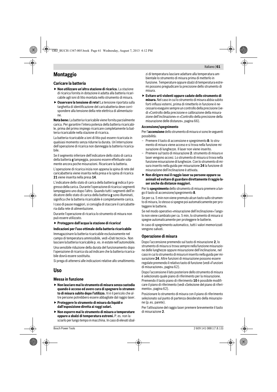 Montaggio | Bosch GLM 80 + R 60 Professional User Manual | Page 61 / 309