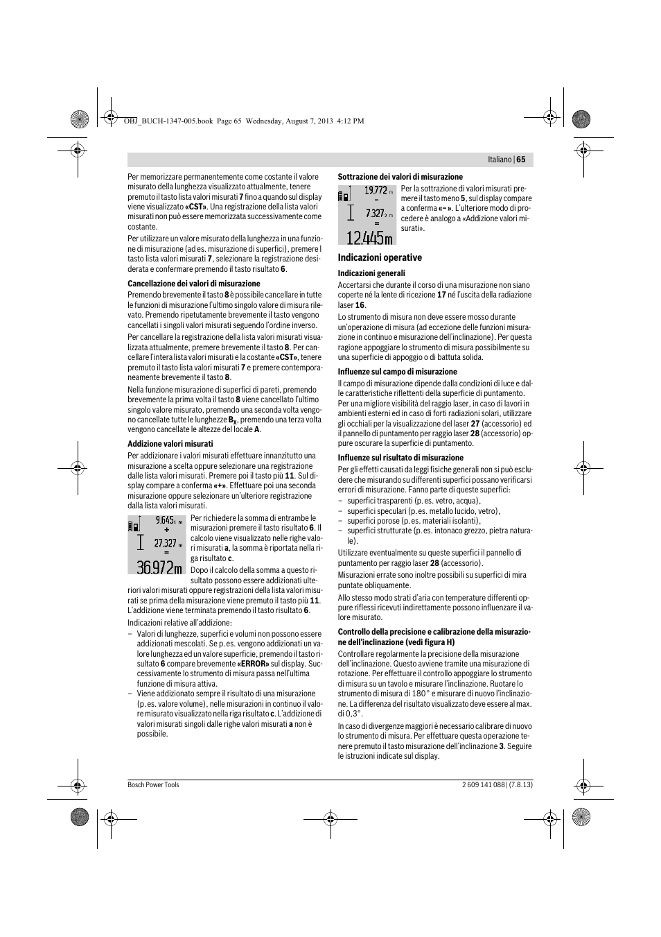 Bosch GLM 80 + R 60 Professional User Manual | Page 65 / 309