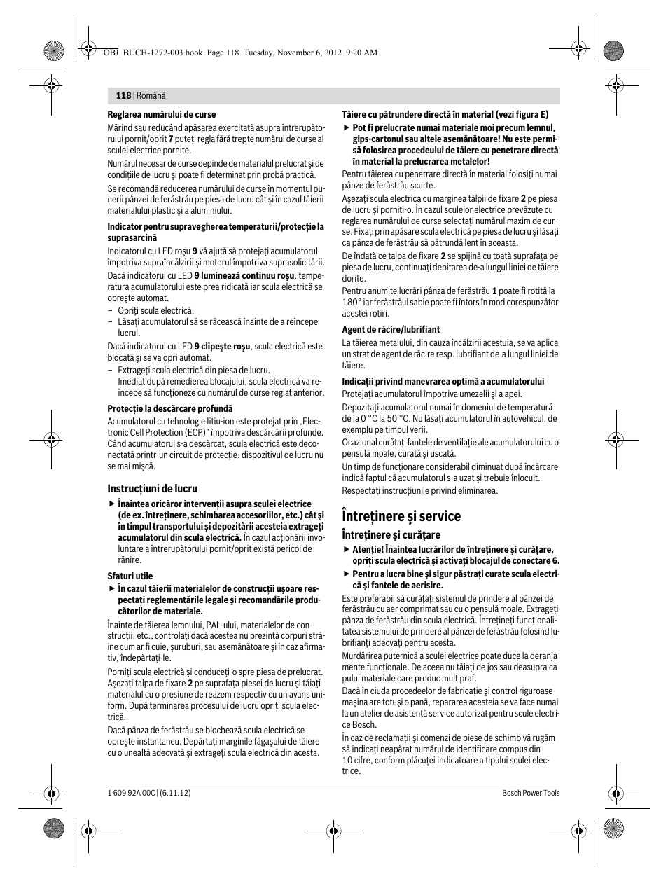 Întreţinere şi service | Bosch GSA 10,8 V-LI Professional User Manual | Page 118 / 172