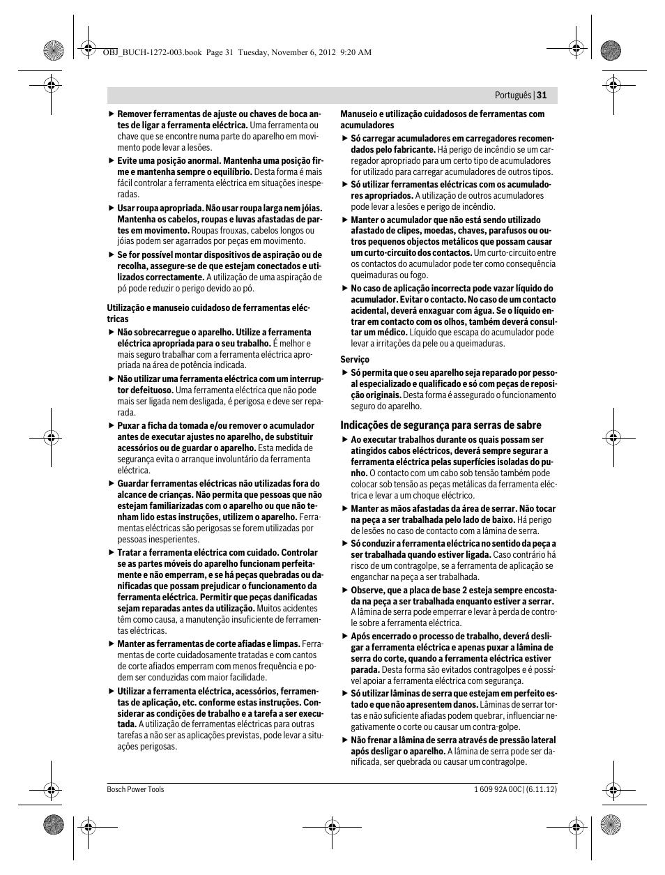 Bosch GSA 10,8 V-LI Professional User Manual | Page 31 / 172