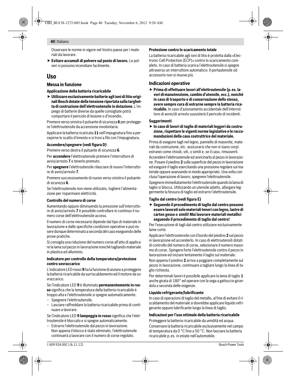 Bosch GSA 10,8 V-LI Professional User Manual | Page 40 / 172