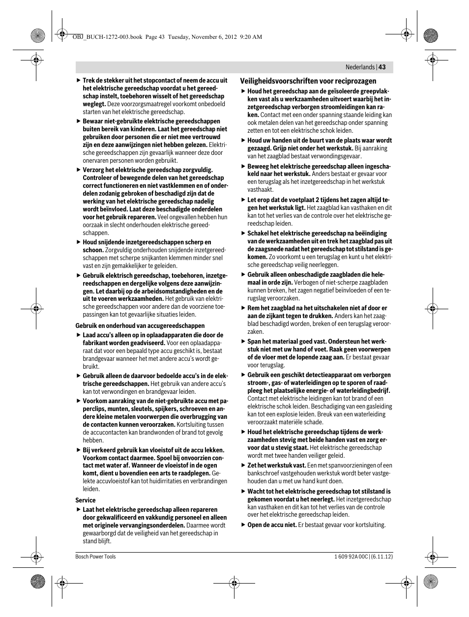 Bosch GSA 10,8 V-LI Professional User Manual | Page 43 / 172