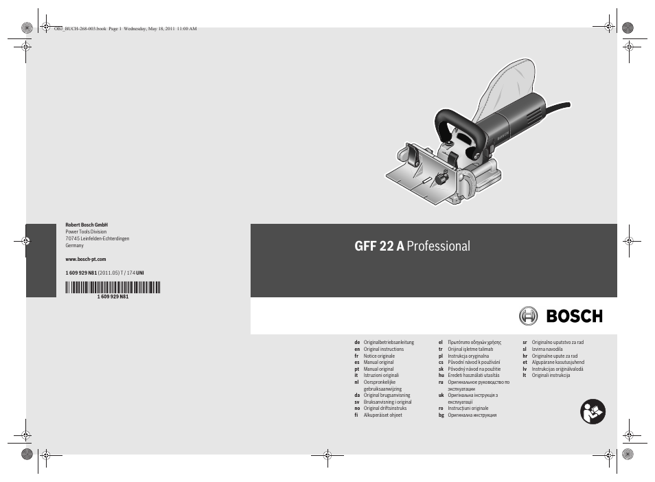 Bosch GFF 22 A Professional User Manual | 173 pages