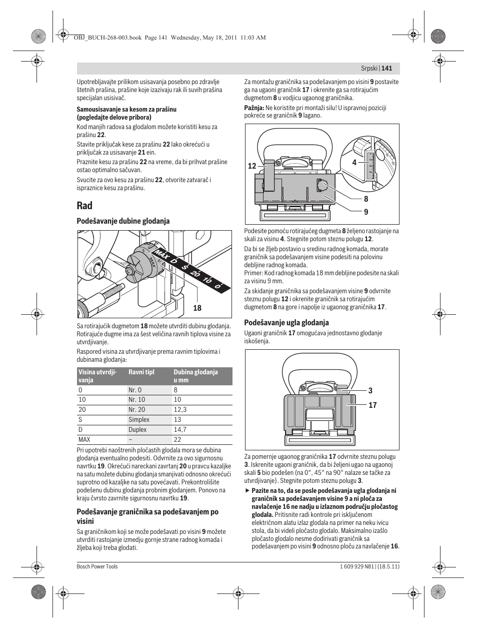 Bosch GFF 22 A Professional User Manual | Page 141 / 173