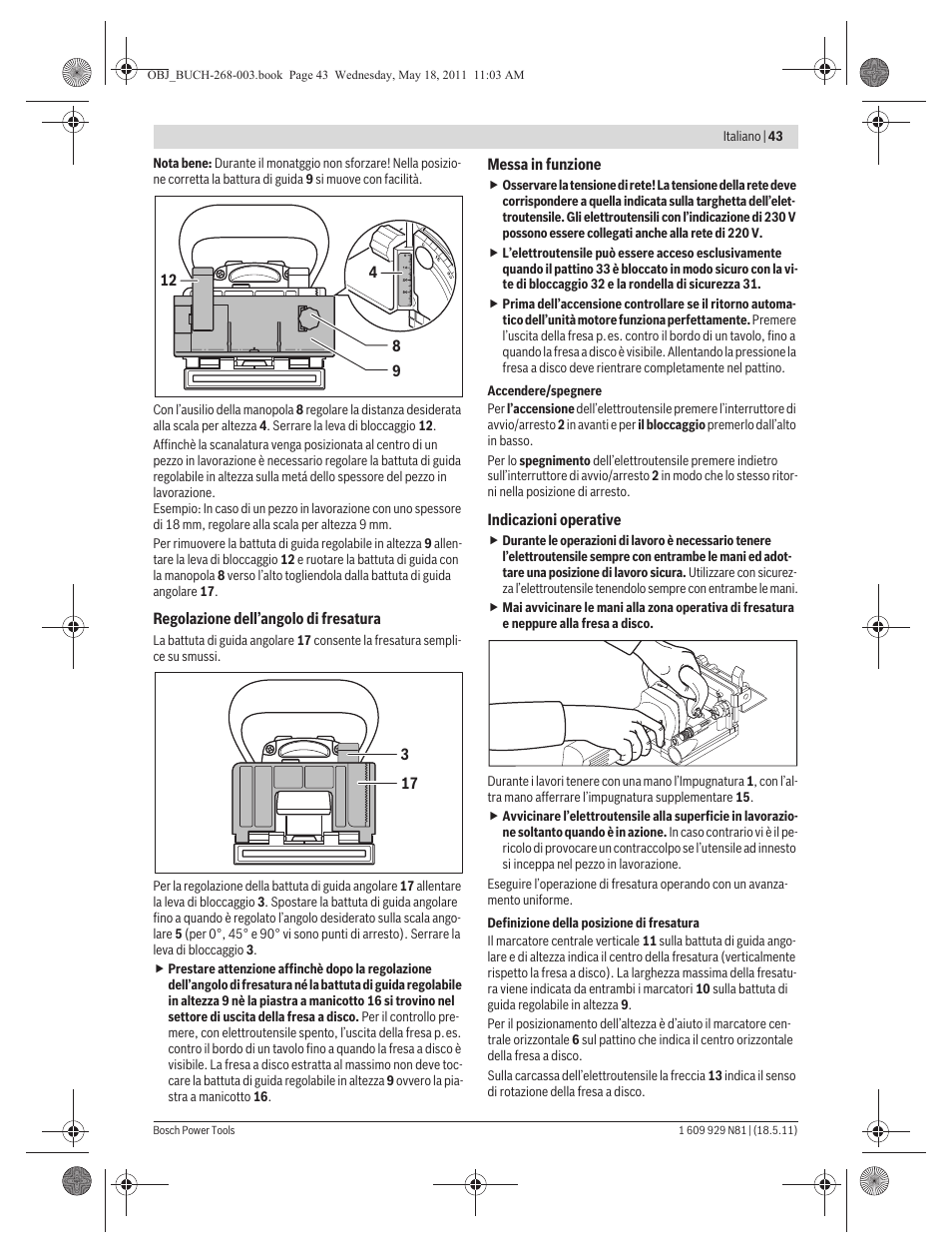 Bosch GFF 22 A Professional User Manual | Page 43 / 173