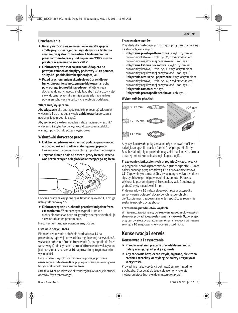 Konserwacja i serwis | Bosch GFF 22 A Professional User Manual | Page 91 / 173