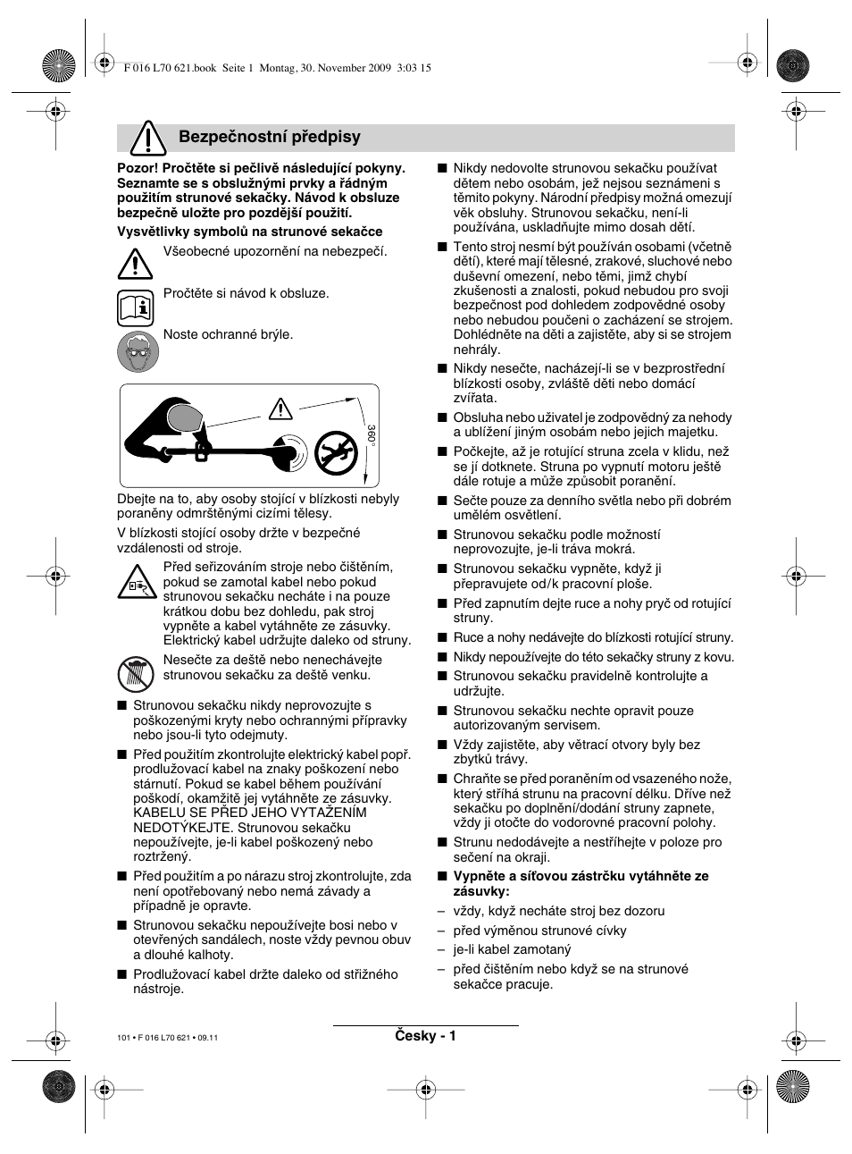 Bezpeãnostní pﬁedpisy | Bosch ART 23 Combitrim User Manual | Page 101 / 194