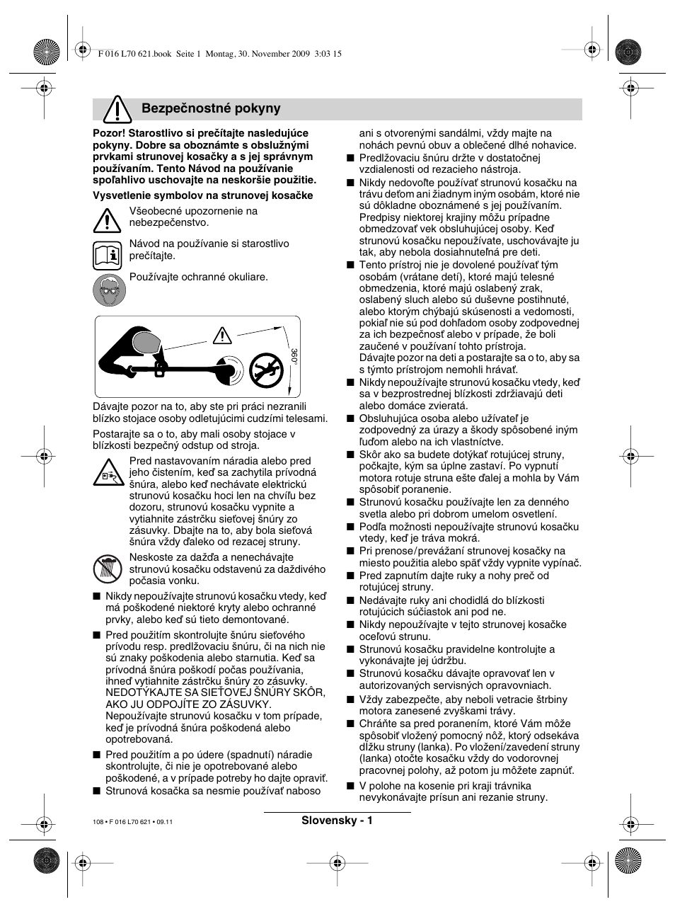 Bezpeãnostné pokyny | Bosch ART 23 Combitrim User Manual | Page 108 / 194