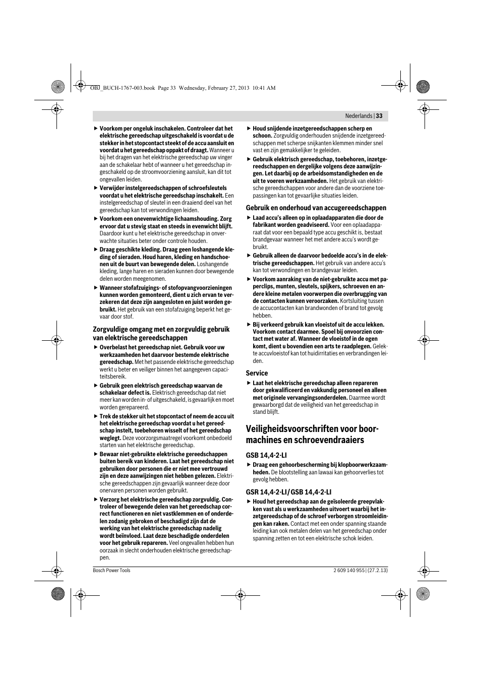 Bosch GSB 14,4-2-LI Professional User Manual | Page 33 / 145