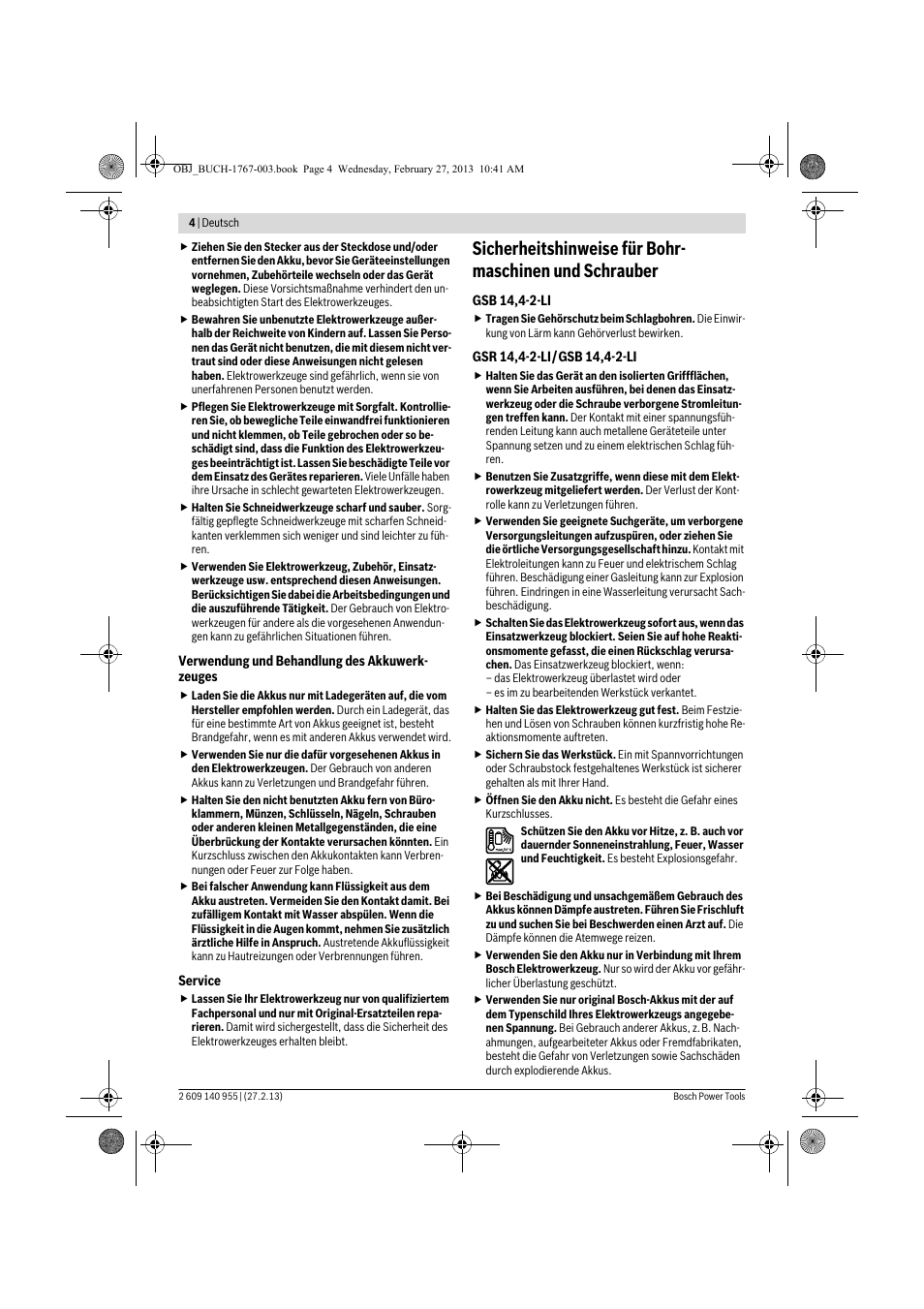 Bosch GSB 14,4-2-LI Professional User Manual | Page 4 / 145