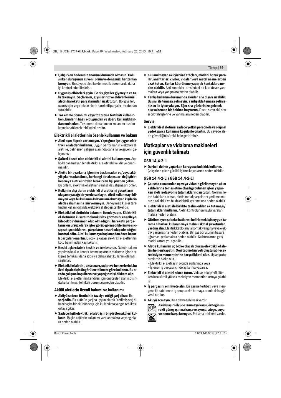 Bosch GSB 14,4-2-LI Professional User Manual | Page 59 / 145