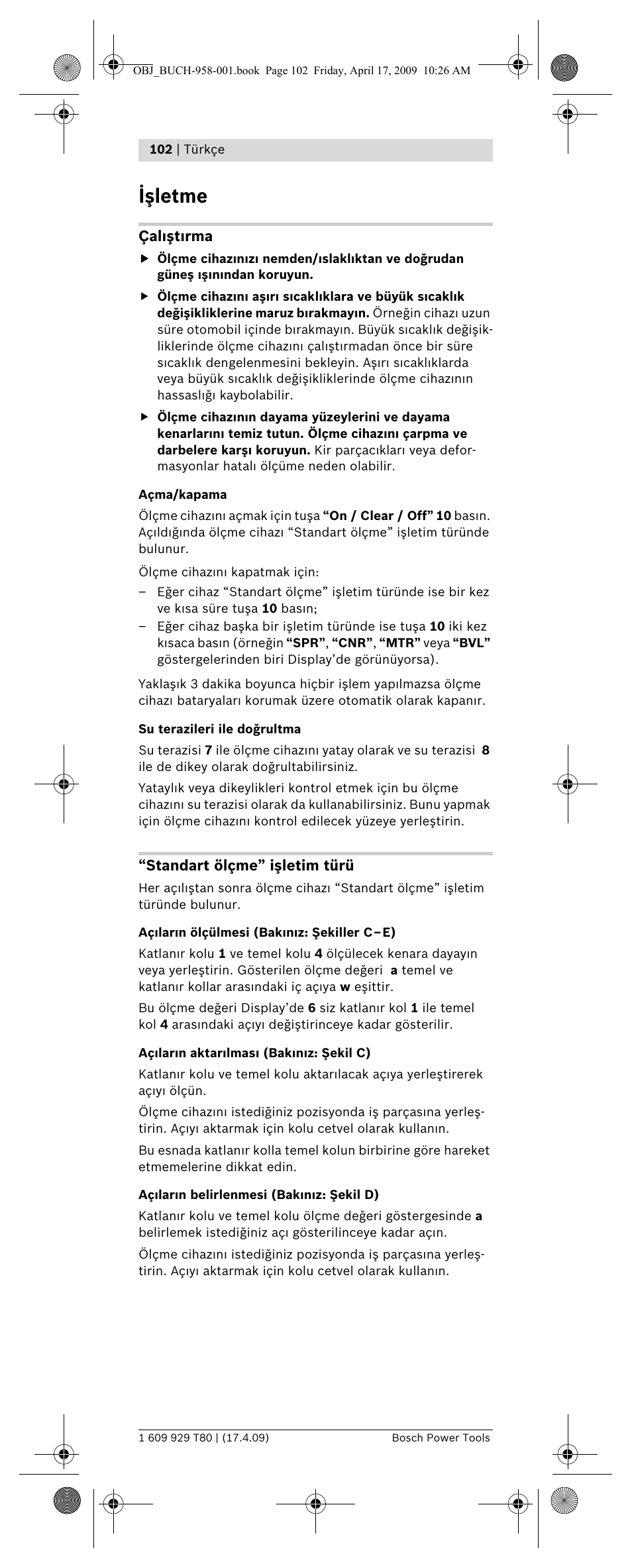 Işletme | Bosch GAM 220 MF Professional User Manual | Page 102 / 246
