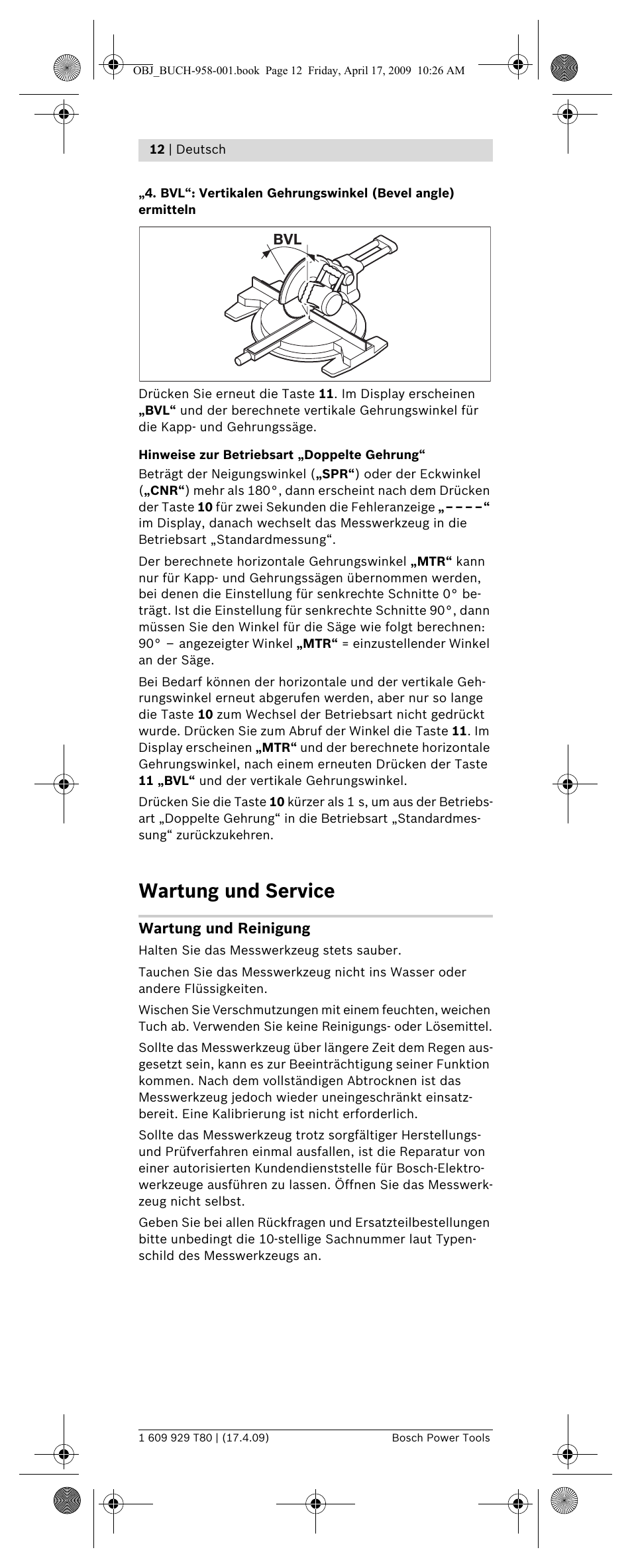 Wartung und service | Bosch GAM 220 MF Professional User Manual | Page 12 / 246