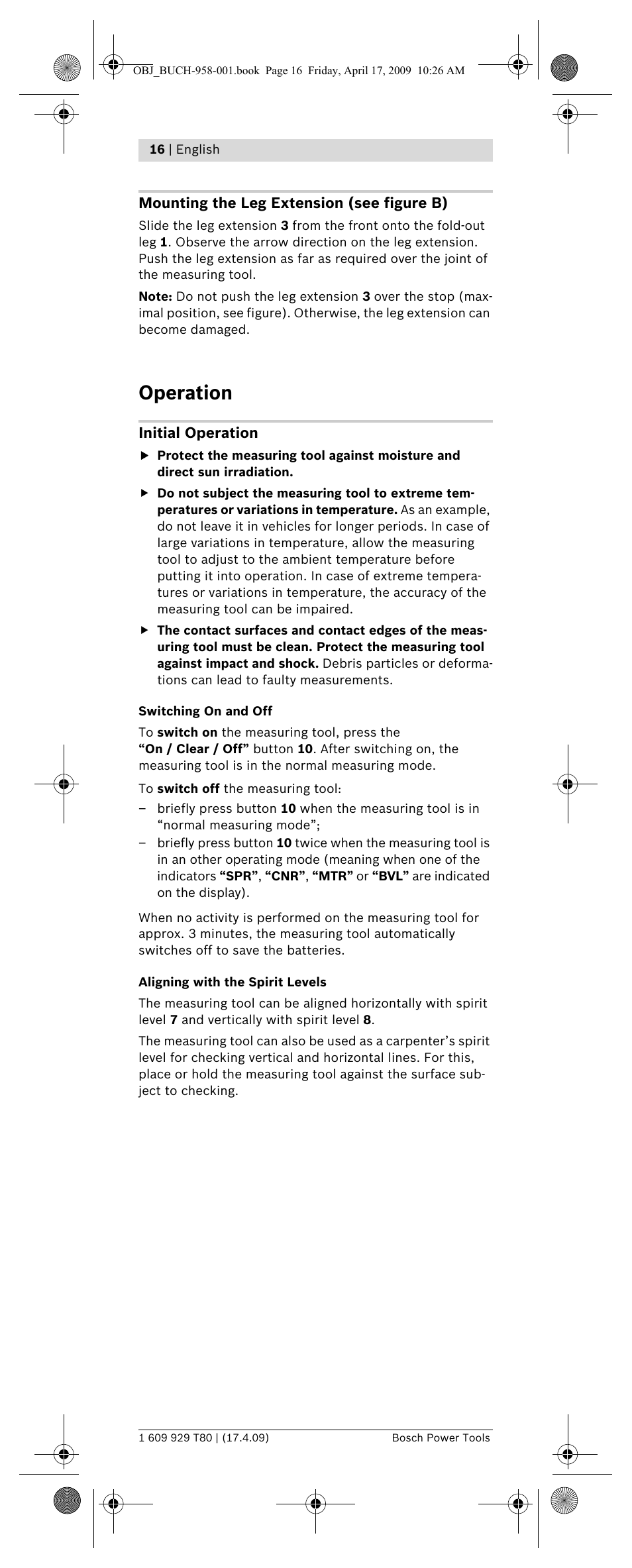 Operation | Bosch GAM 220 MF Professional User Manual | Page 16 / 246