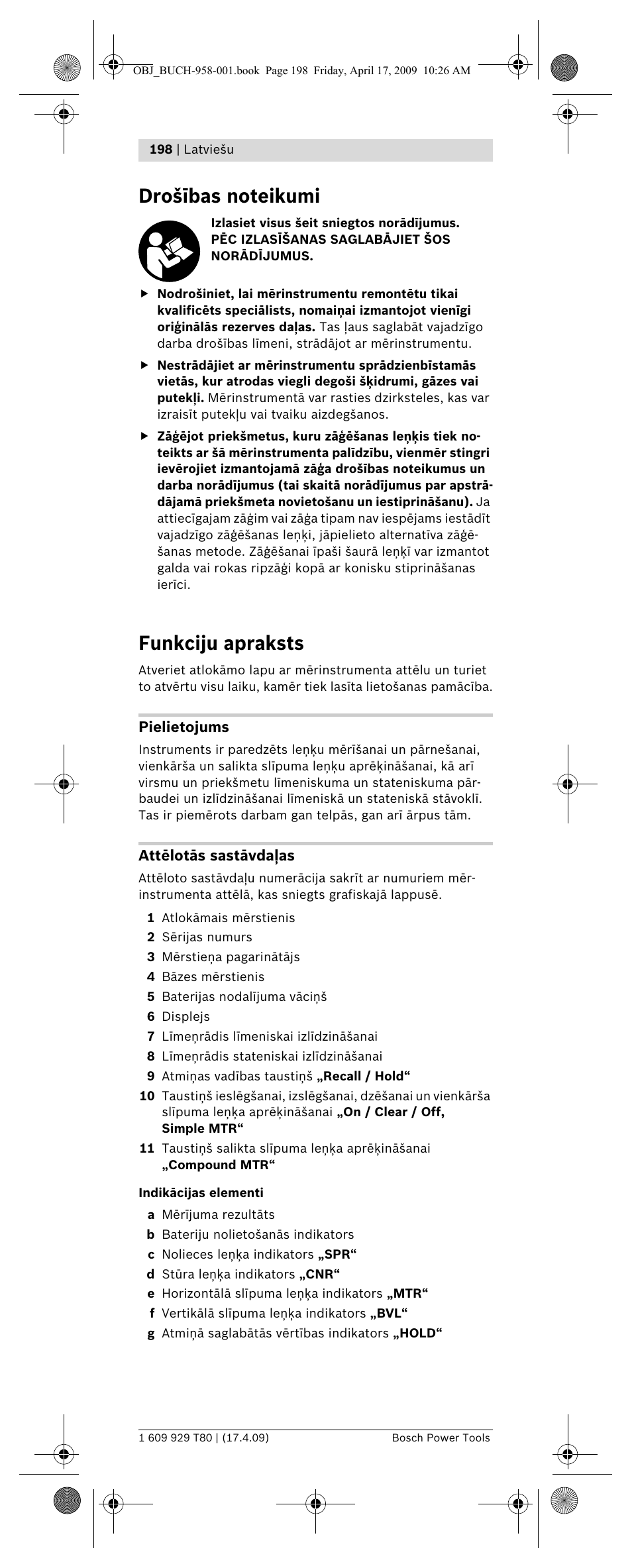 Funkciju apraksts | Bosch GAM 220 MF Professional User Manual | Page 198 / 246