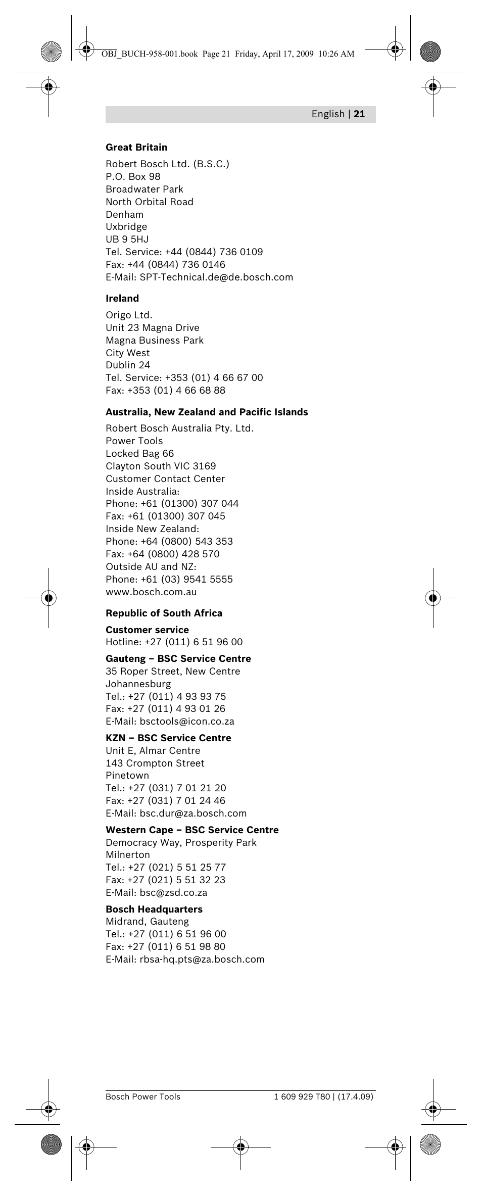 Bosch GAM 220 MF Professional User Manual | Page 21 / 246