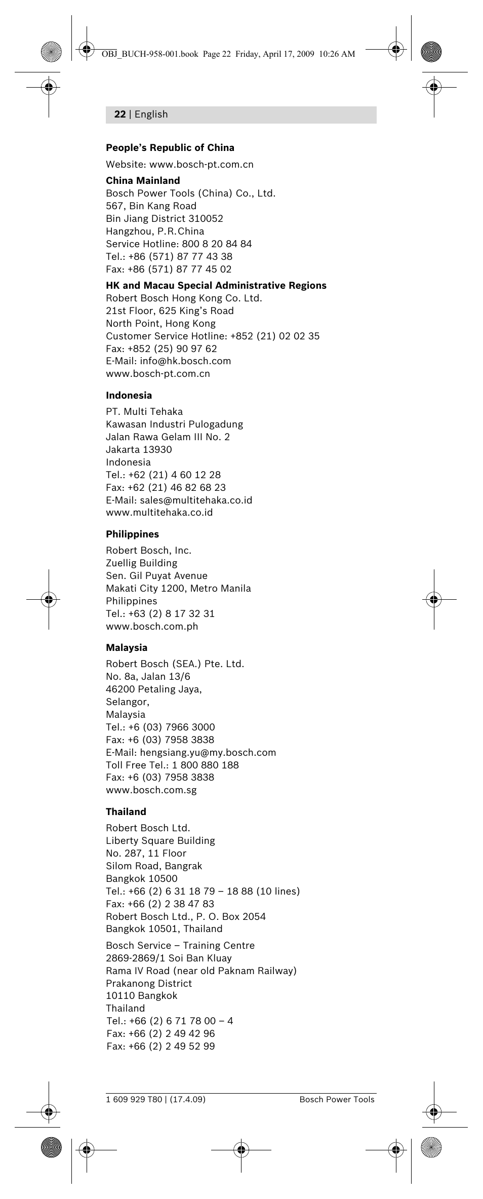 Bosch GAM 220 MF Professional User Manual | Page 22 / 246