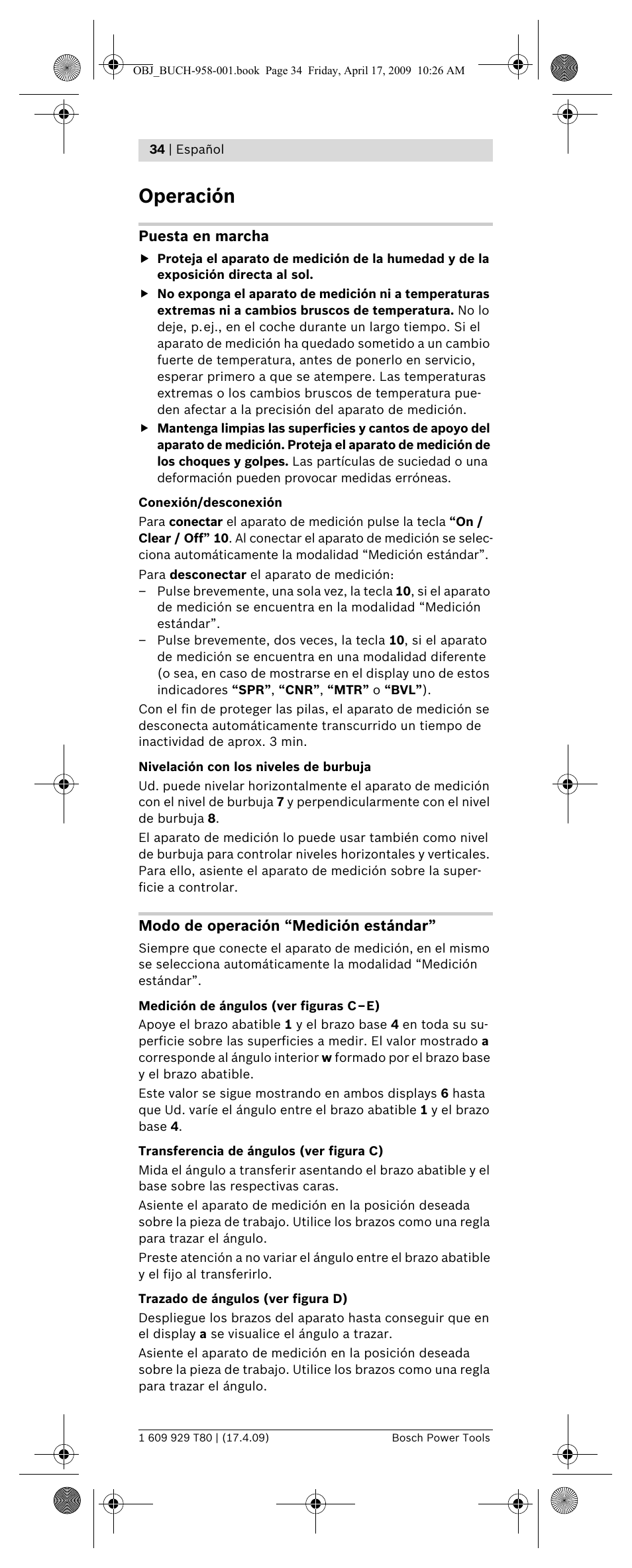 Operación | Bosch GAM 220 MF Professional User Manual | Page 34 / 246